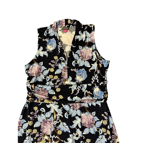 Vince Camuto Maxi Dress Womens 1X Sleeveless Floral V-Neck Pullover Used - Picture 5 of 10